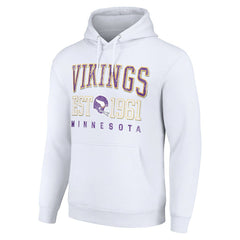 Minnesota Vikings Starter Unisex Throwback Logo Pullover Hoodie White