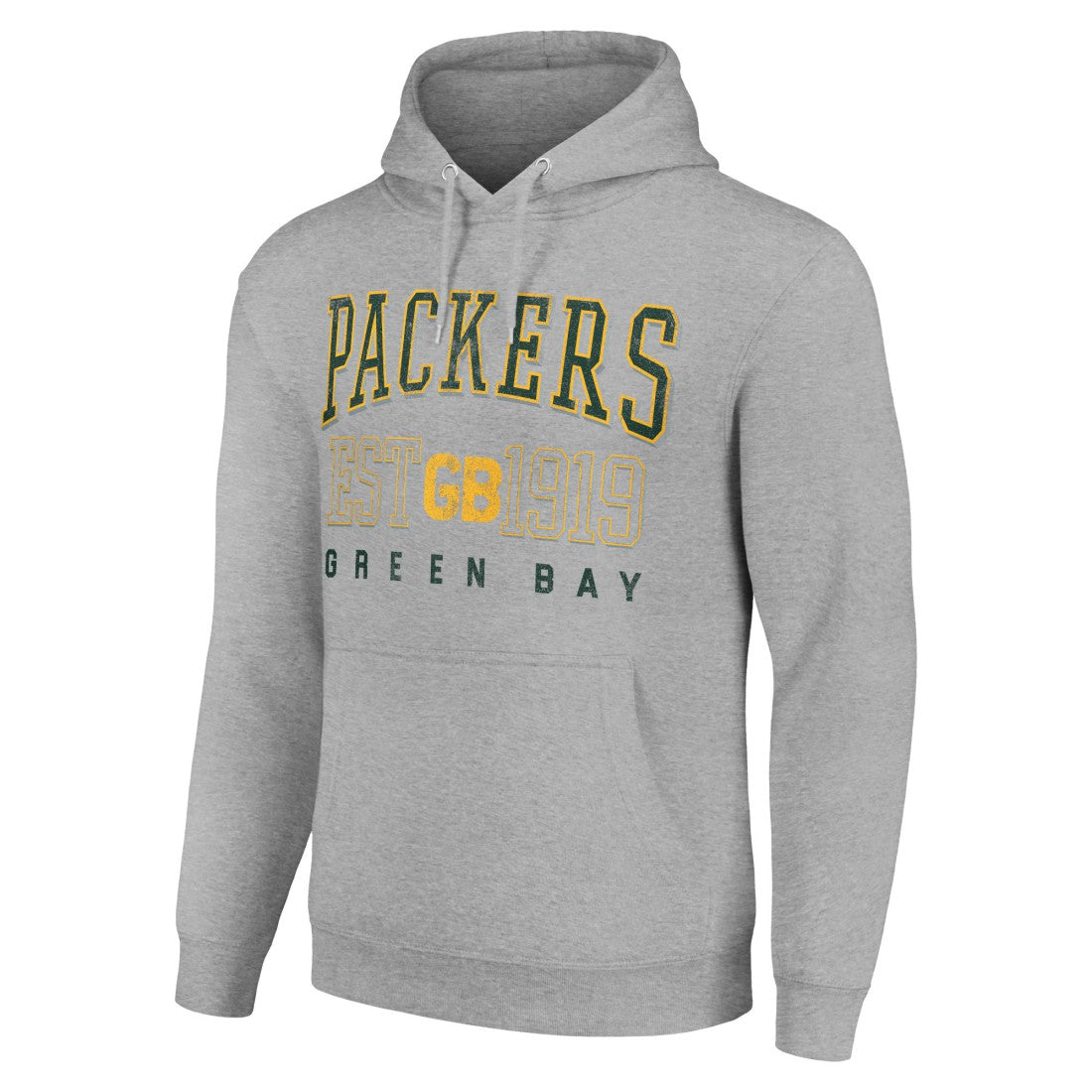 Green Bay Packers Starter Unisex Throwback Logo Pullover Hoodie Heather Gray