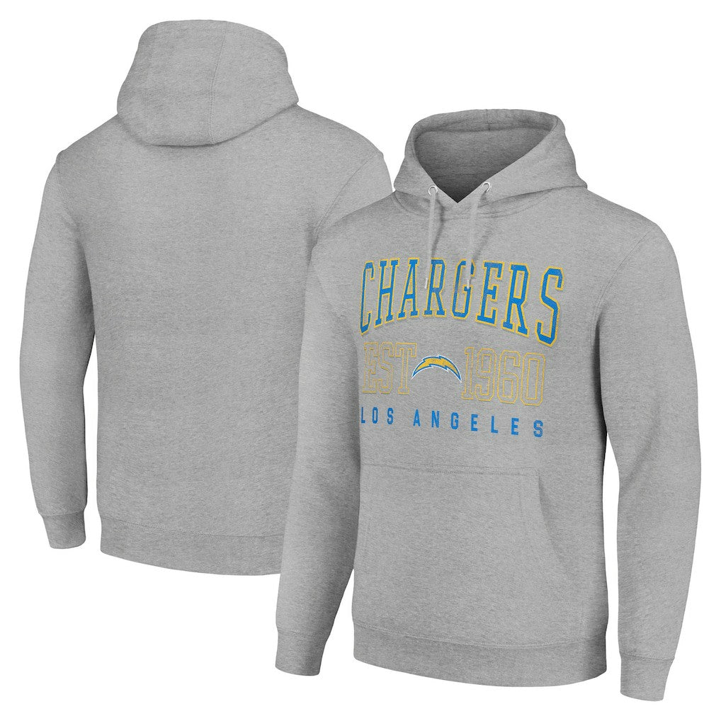 Los Angeles Chargers Starter Unisex Throwback Logo Pullover Hoodie Heather Gray