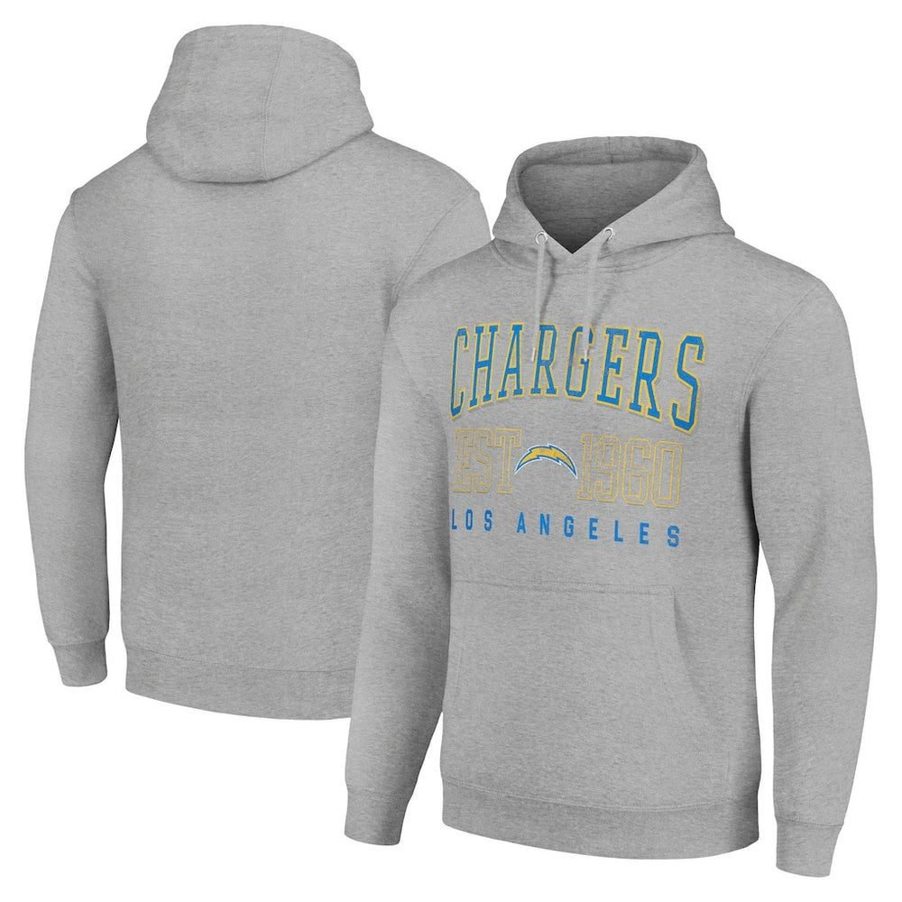 Los Angeles Chargers Starter Unisex Throwback Logo Pullover Hoodie Heather Gray