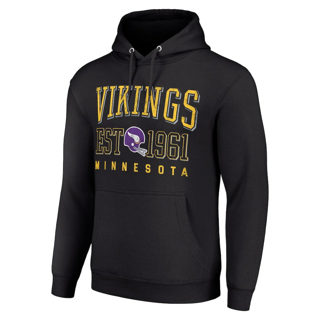 Minnesota Vikings Starter Unisex Throwback Logo Pullover Hoodie Black
