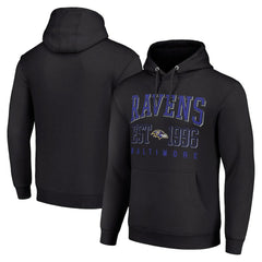 Baltimore Ravens Starter Unisex Throwback Logo Pullover Hoodie Black