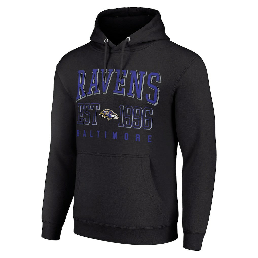 Baltimore Ravens Starter Unisex Throwback Logo Pullover Hoodie Black