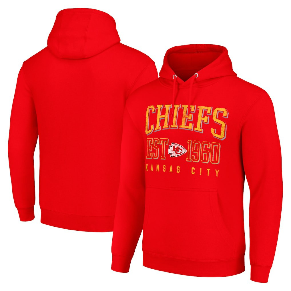 Kansas City Chiefs Starter Unisex Throwback Logo Pullover Hoodie Red