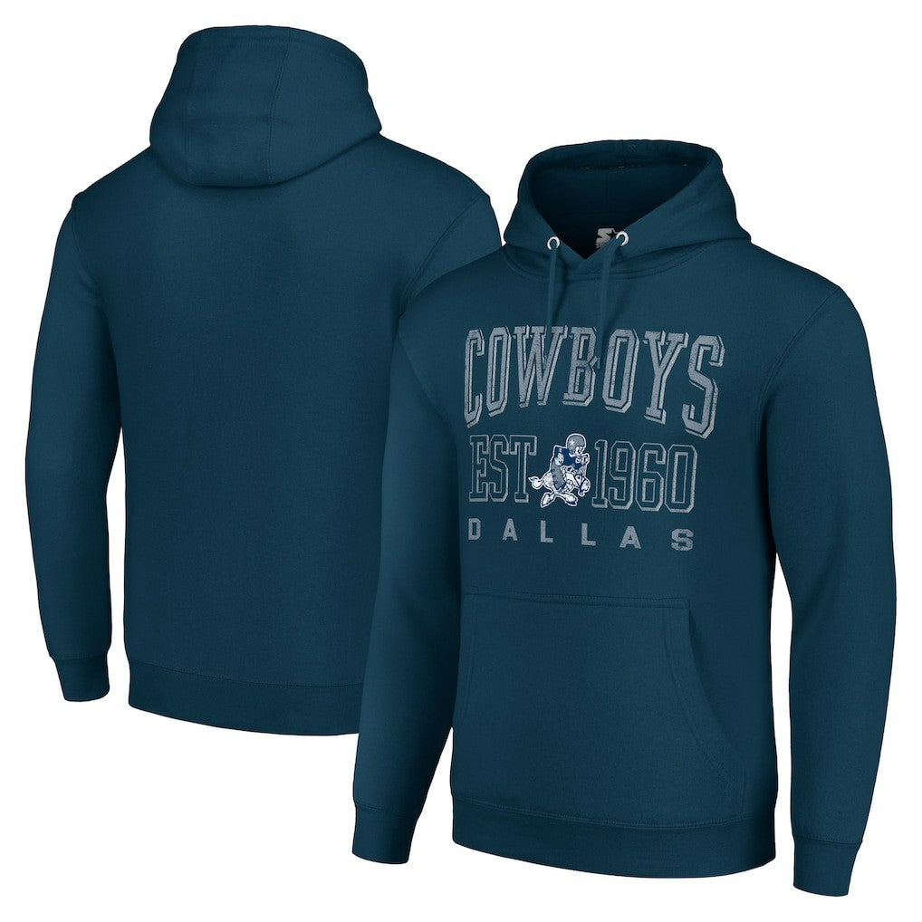 Dallas Cowboys Starter Unisex Throwback Logo Pullover Hoodie Navy