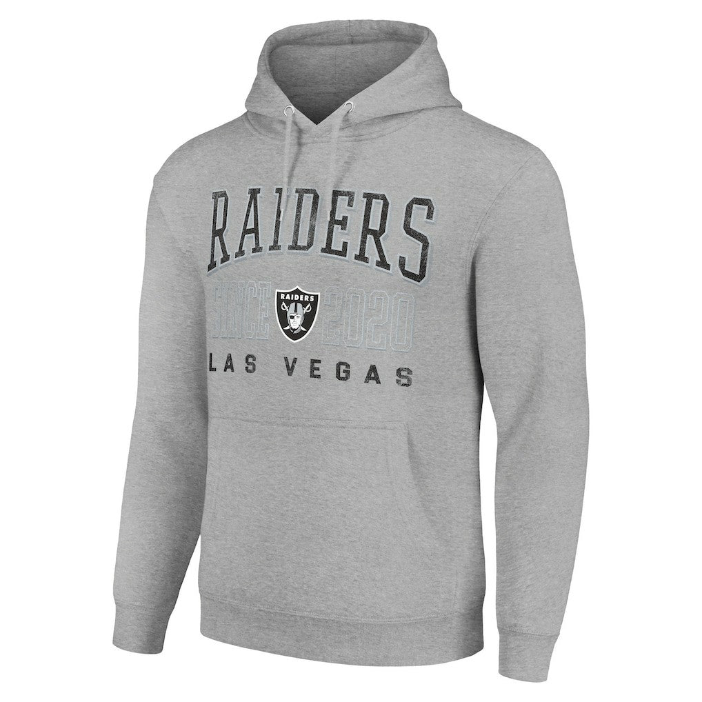 Las Vegas Raiders Starter Unisex Throwback Logo Pullover Hoodie Heather Gray