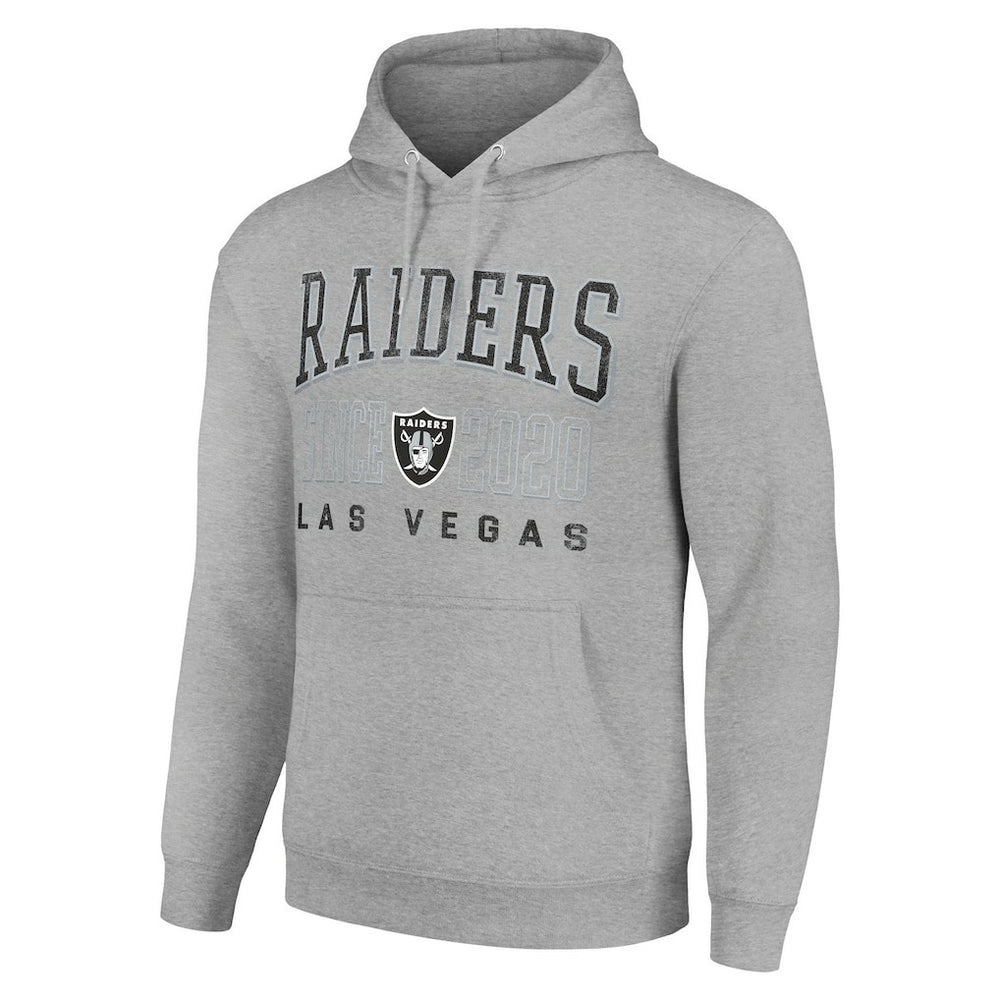 Las Vegas Raiders Starter Unisex Throwback Logo Pullover Hoodie Heather Gray