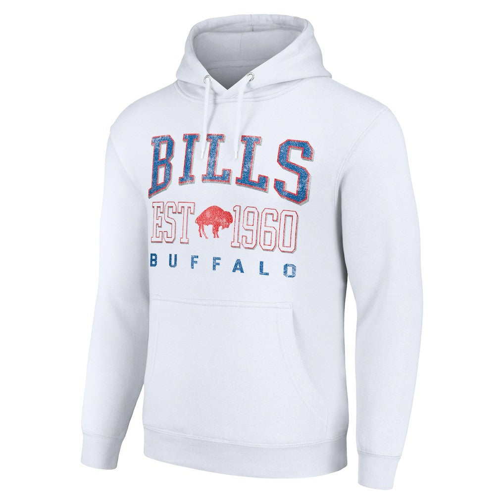 Buffalo Bills Starter Unisex Throwback Logo Pullover Hoodie White