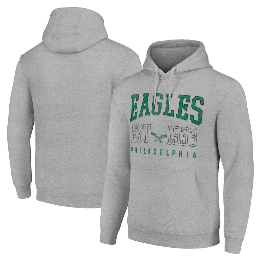 Philadelphia Eagles Starter Unisex Throwback Logo Pullover Hoodie Heather Gray