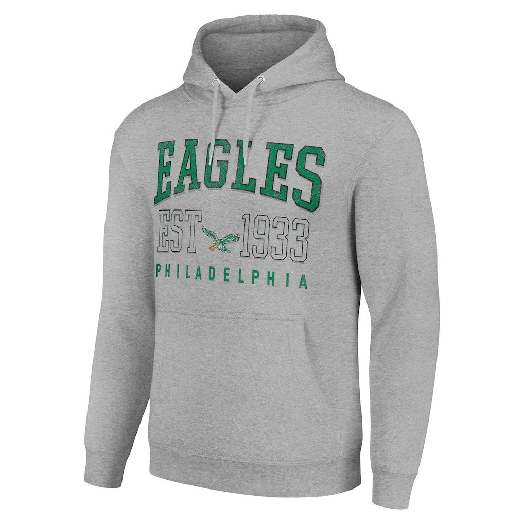 Philadelphia Eagles Starter Unisex Throwback Logo Pullover Hoodie Heather Gray