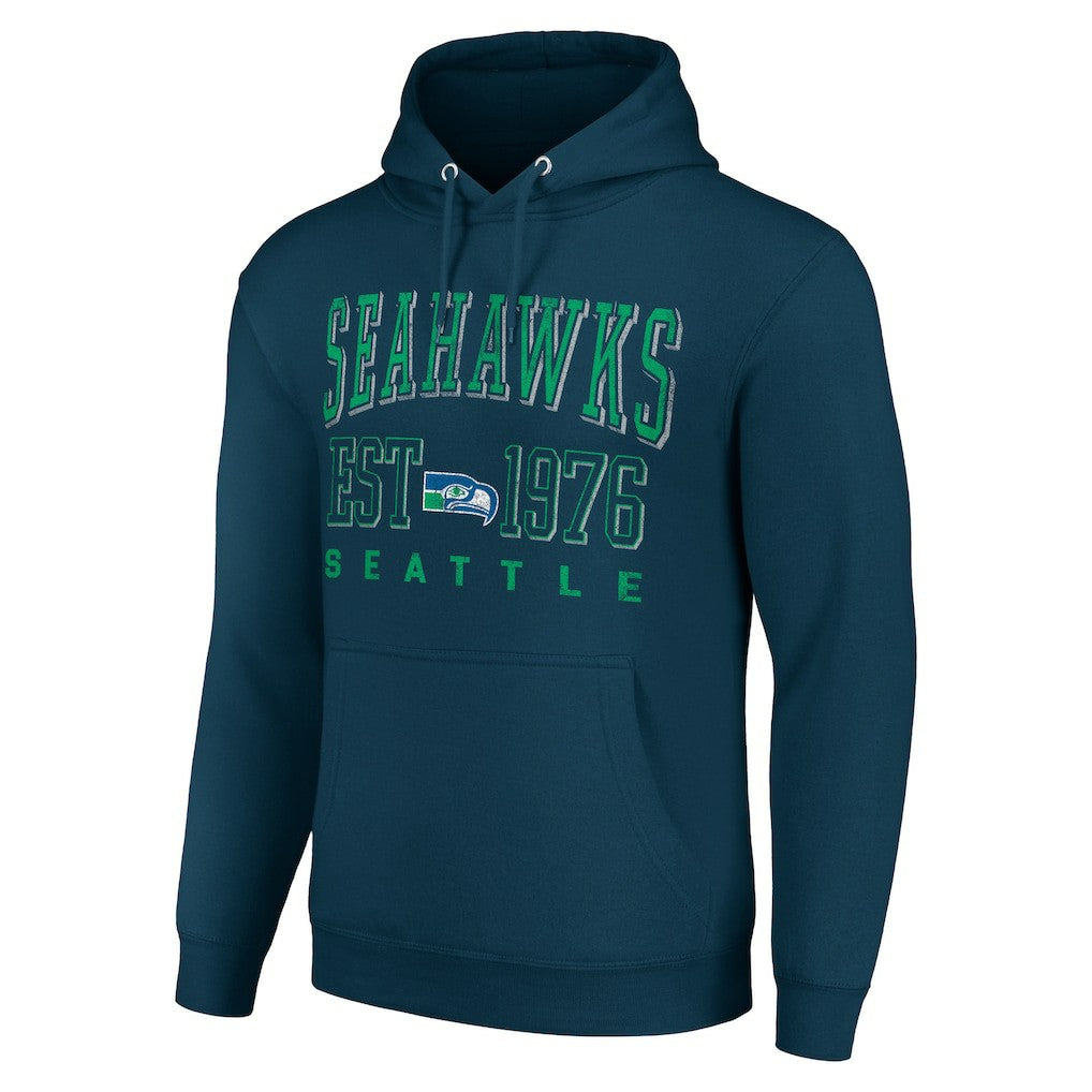 Seattle Seahawks Starter Unisex Throwback Logo Pullover Hoodie College Navy