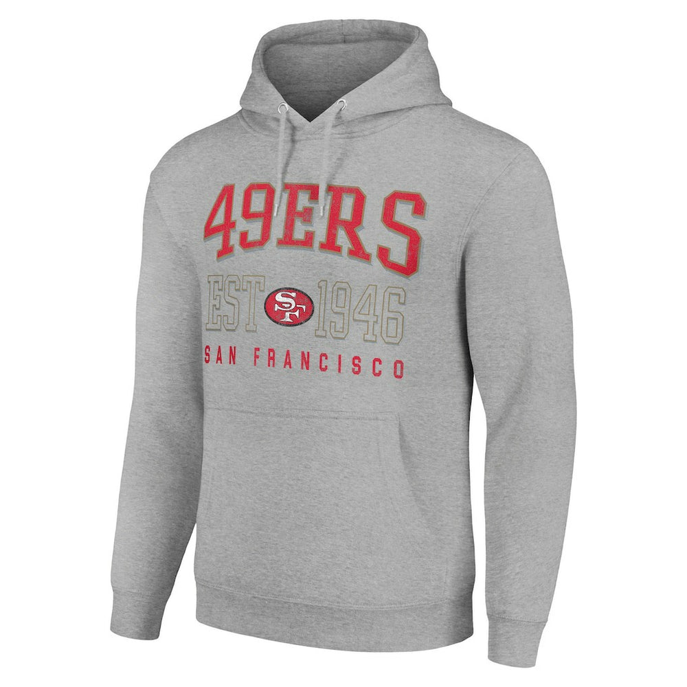 San Francisco 49ers Starter Unisex Throwback Logo Pullover Hoodie Heather Gray