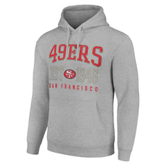 San Francisco 49ers Starter Unisex Throwback Logo Pullover Hoodie Heather Gray