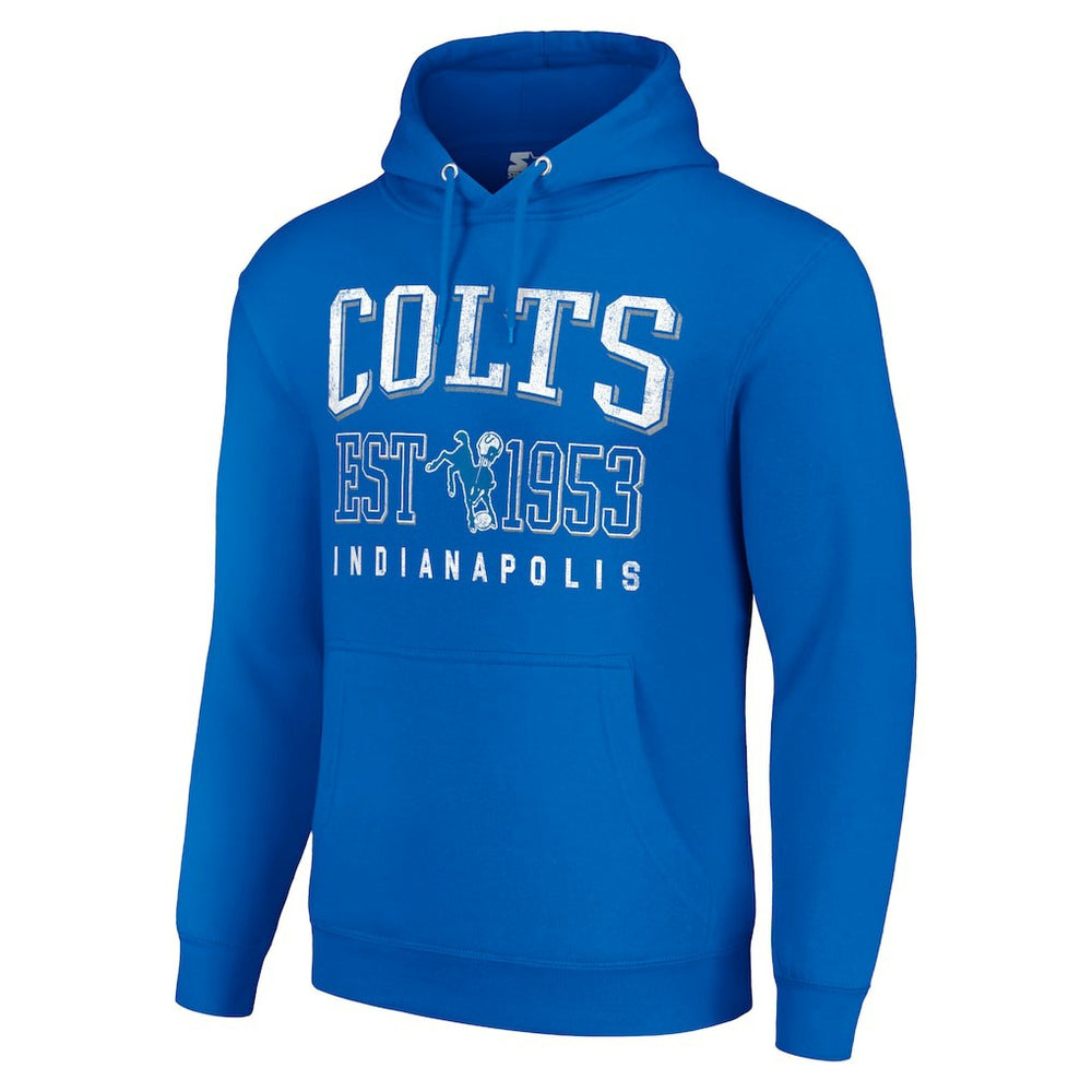 Indianapolis Colts Starter Unisex Throwback Logo Pullover Hoodie Royal