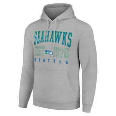 Seattle Seahawks Starter Unisex Throwback Logo Pullover Hoodie Heather Gray