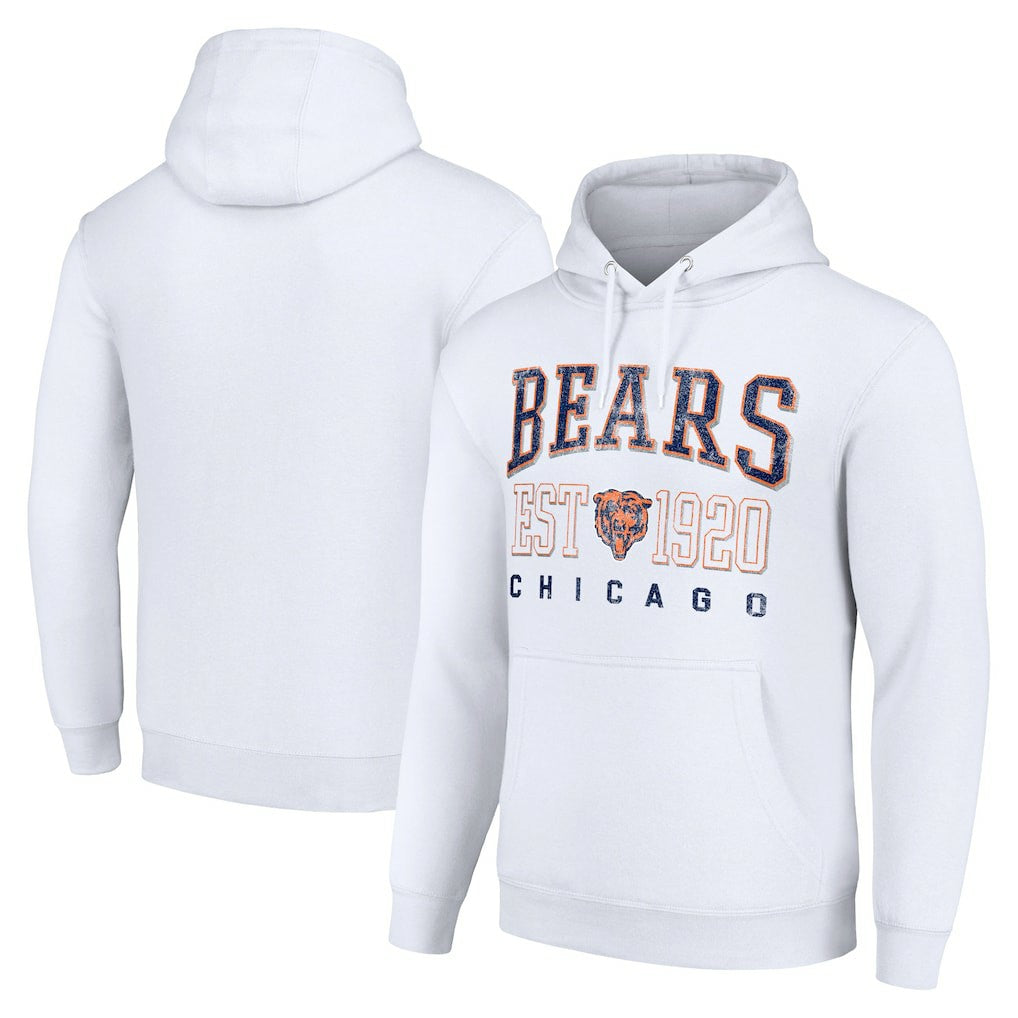 Chicago Bears Starter Unisex Throwback Logo Pullover Hoodie White
