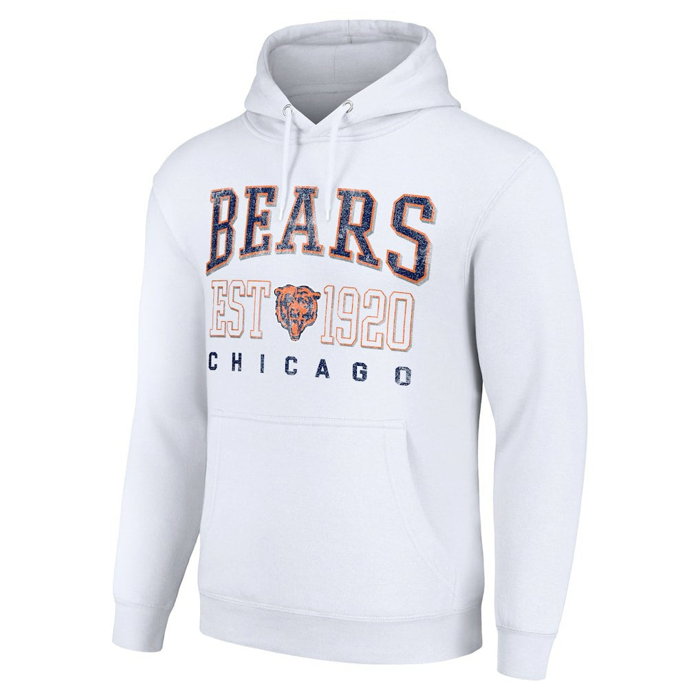 Chicago Bears Starter Unisex Throwback Logo Pullover Hoodie White