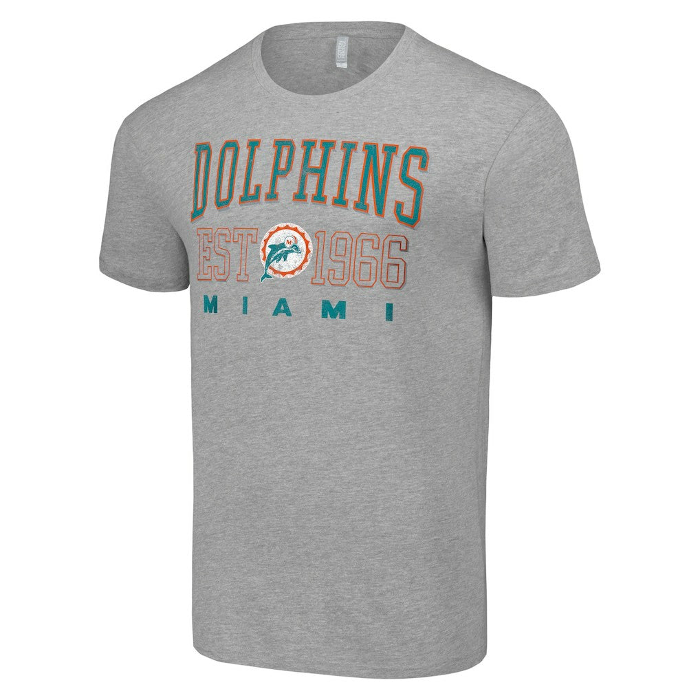 Miami Dolphins Starter Throwback Logo T-Shirt Heather Gray