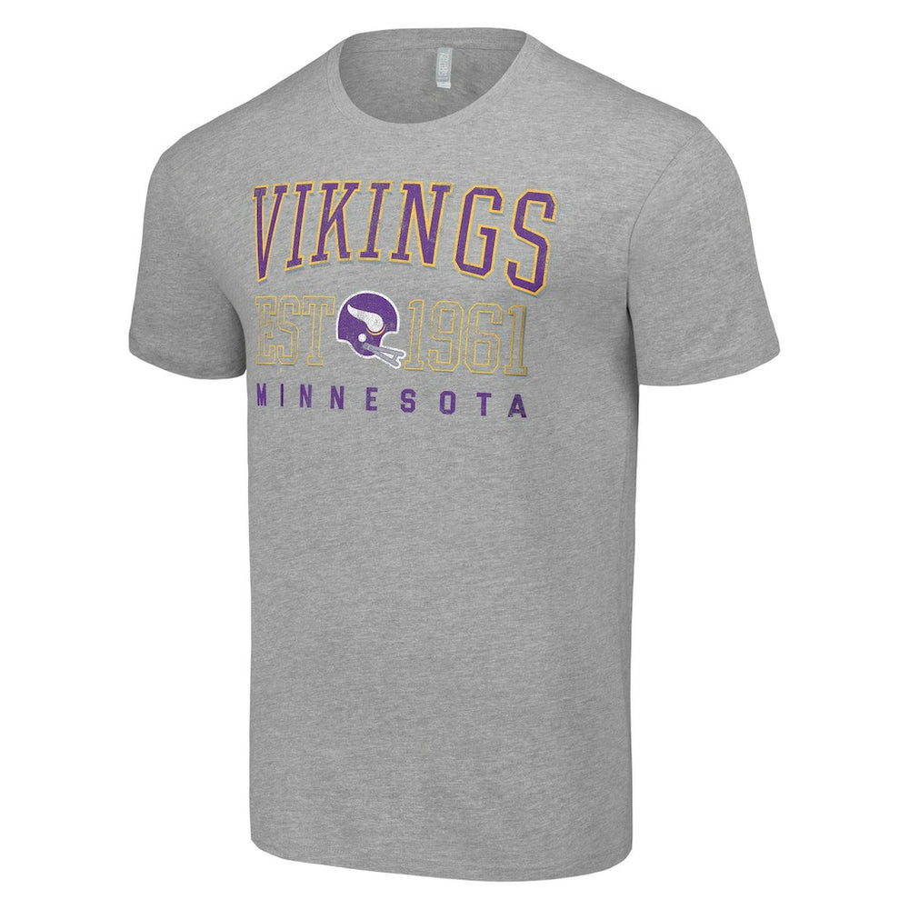 Minnesota Vikings Starter Throwback Logo T-Shirt Heather Gray