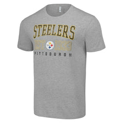 Pittsburgh Steelers Starter Throwback Logo T-Shirt Heather Gray