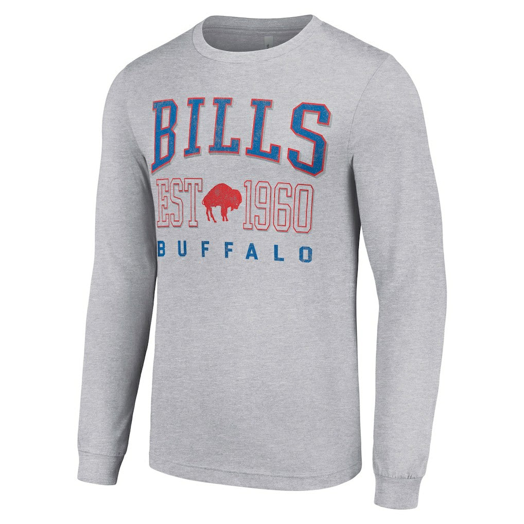 Buffalo Bills Starter Throwback Logo Long Sleeve T-Shirt Heather Gray