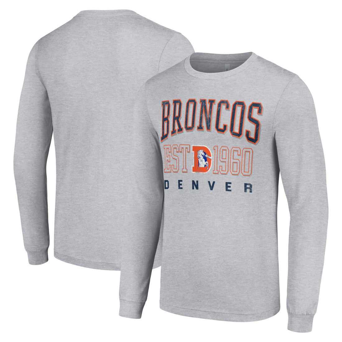 Denver Broncos Starter Throwback Logo Long Sleeve T-Shirt Heather Gray