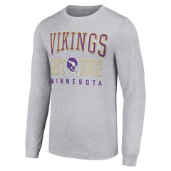 Minnesota Vikings Starter Throwback Logo Long Sleeve T-Shirt Heather Gray