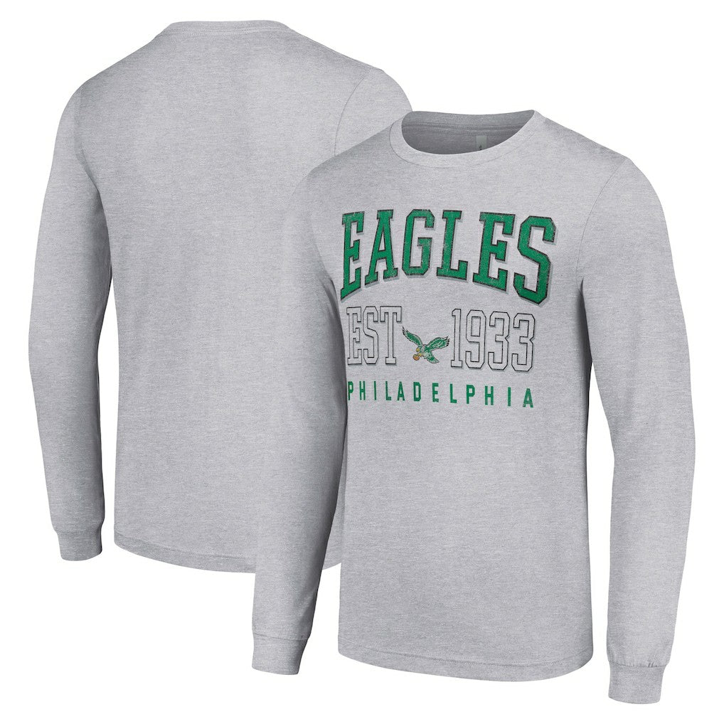 Philadelphia Eagles Starter Throwback Logo Long Sleeve T-Shirt Heather Gray