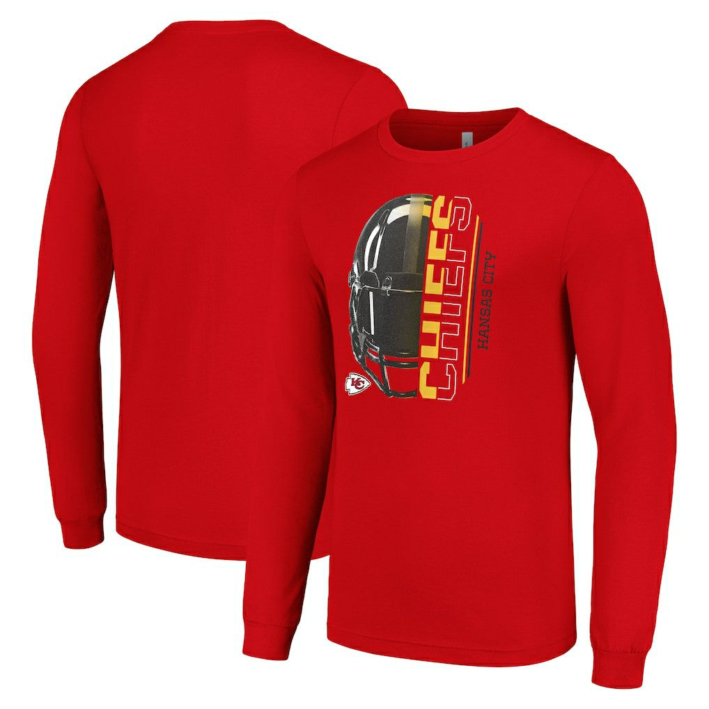 Kansas City Chiefs Starter Half Helmet Logo Long Sleeve T-Shirt Red
