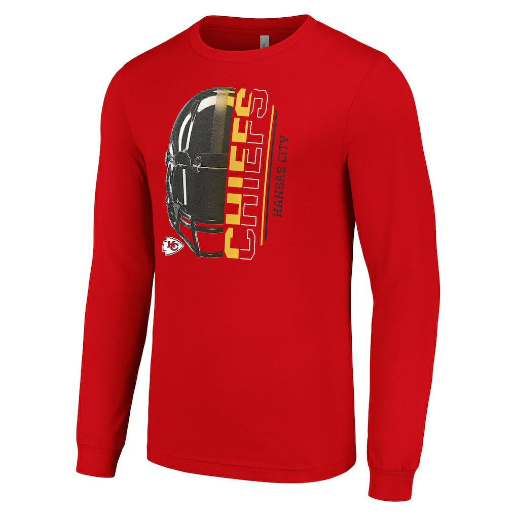 Kansas City Chiefs Starter Half Helmet Logo Long Sleeve T-Shirt Red
