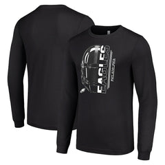 Philadelphia Eagles Starter Half Helmet Logo Long Sleeve T-Shirt Black