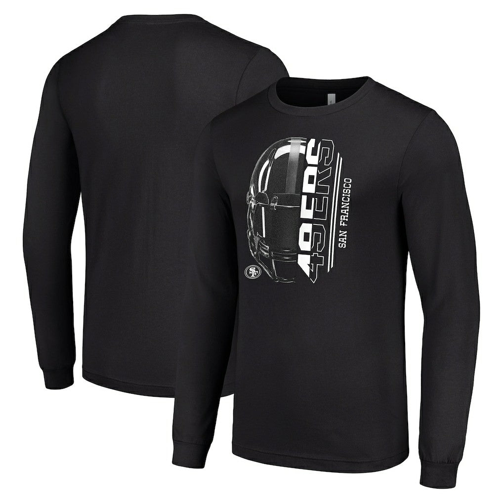 San Francisco 49ers Starter Half Helmet Logo Long Sleeve T-Shirt Black