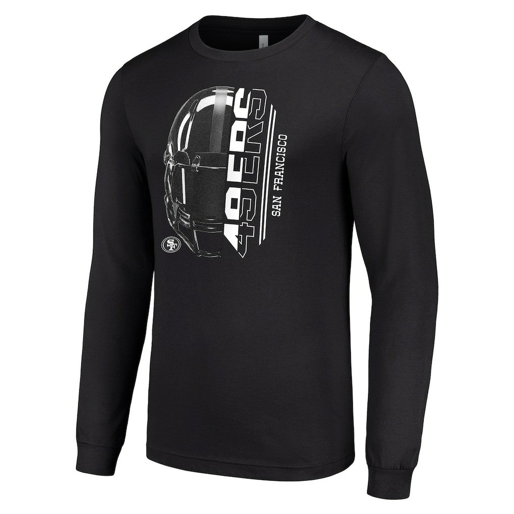 San Francisco 49ers Starter Half Helmet Logo Long Sleeve T-Shirt Black