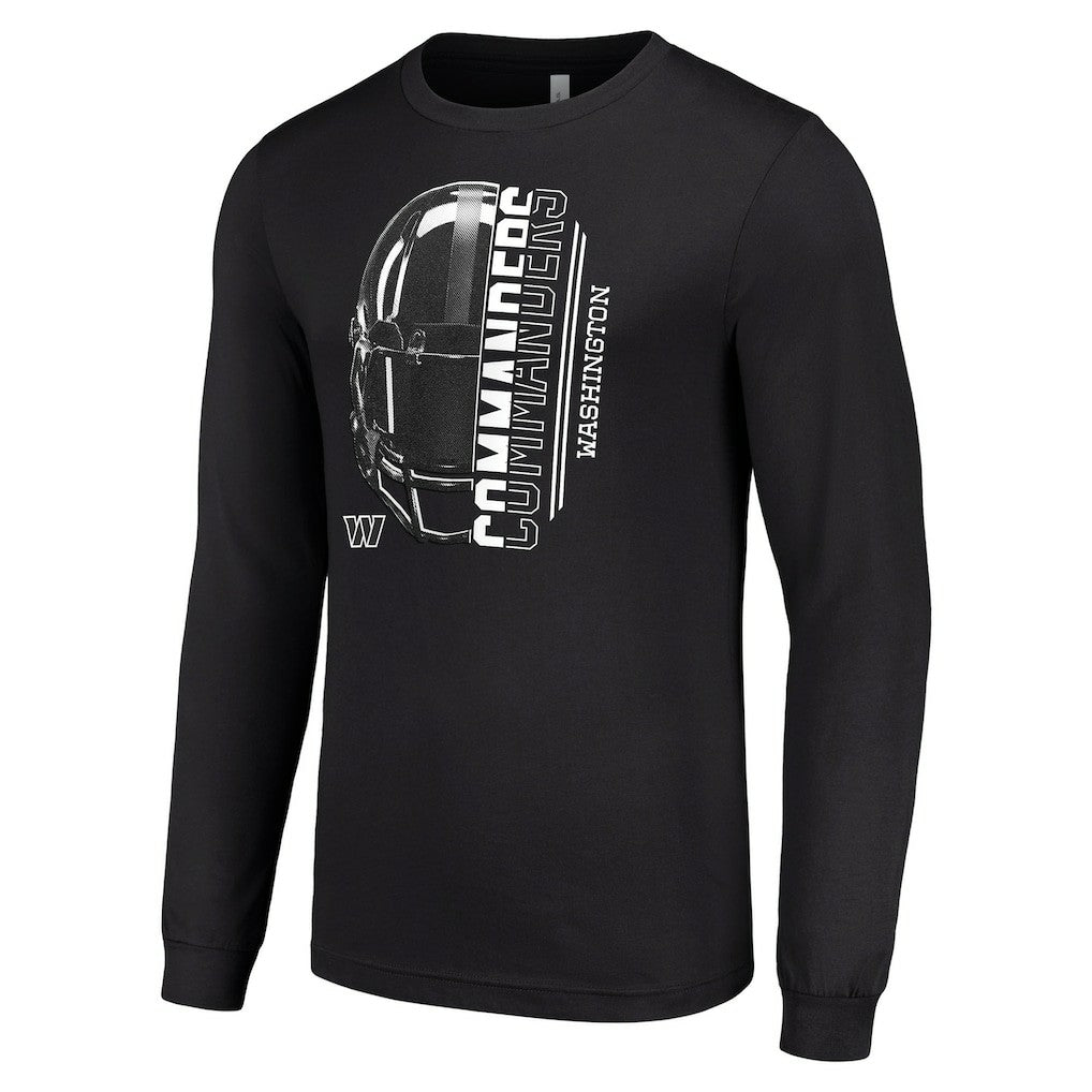 Washington Commanders Starter Half Helmet Logo Long Sleeve T-Shirt Black