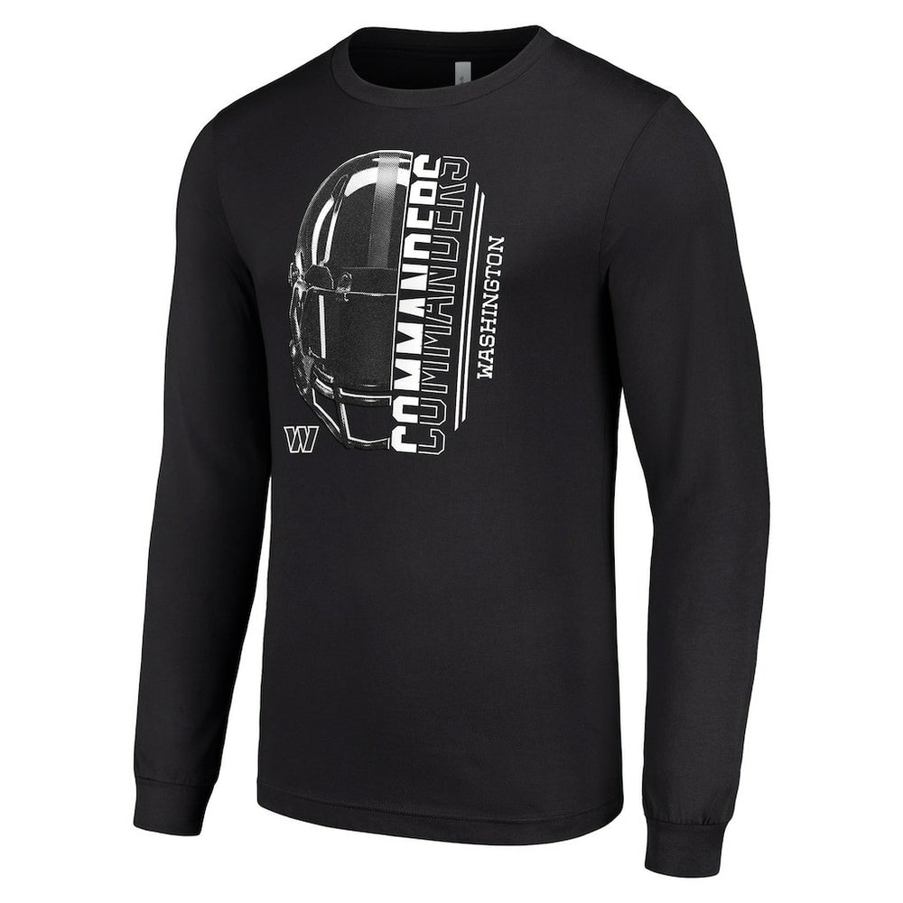 Washington Commanders Starter Half Helmet Logo Long Sleeve T-Shirt Black