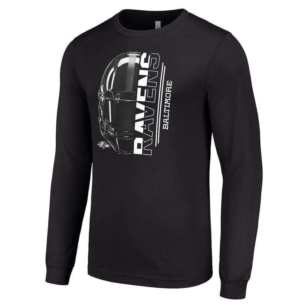 Baltimore Ravens Starter Half Helmet Logo Long Sleeve T-Shirt Black
