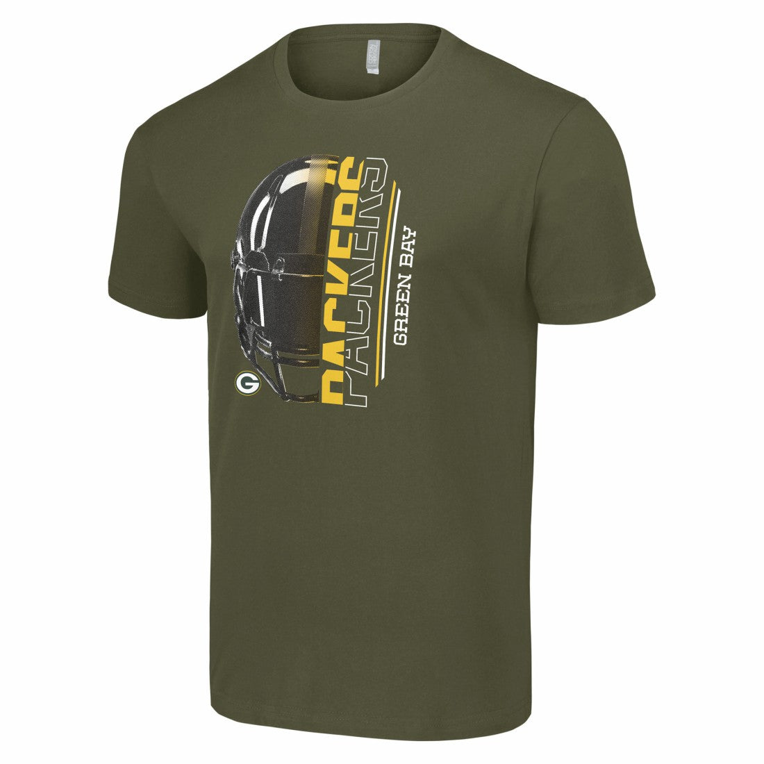 Green Bay Packers Starter Half Helmet Logo T-Shirt Olive
