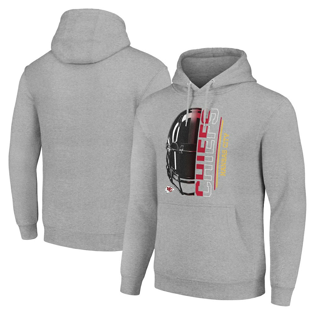 Kansas City Chiefs Starter Unisex Half Helmet Logo Pullover Hoodie Heather Gray