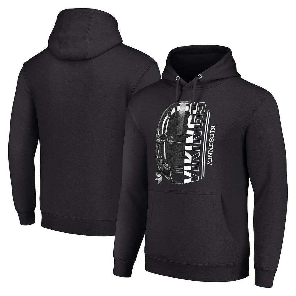 Minnesota Vikings Starter Unisex Half Helmet Logo Pullover Hoodie Black