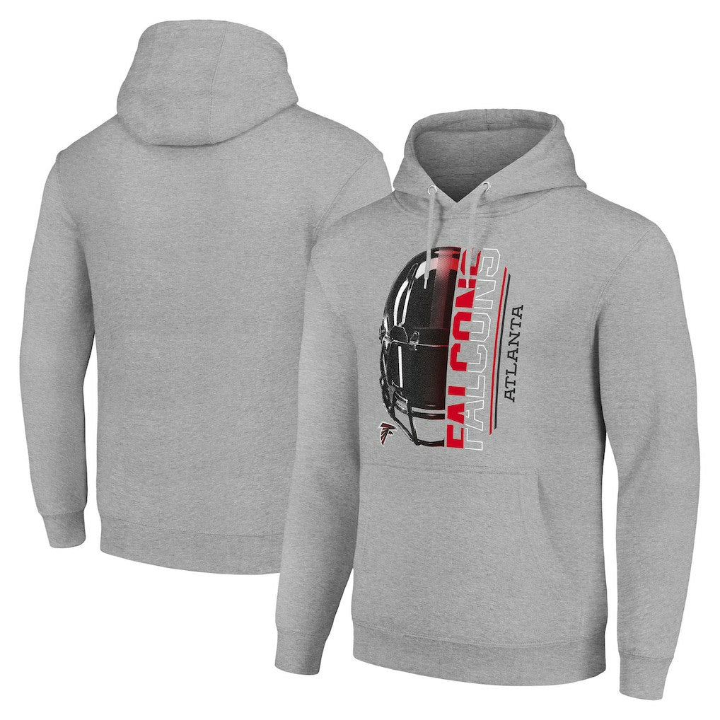 Atlanta Falcons Starter Unisex Half Helmet Logo Pullover Hoodie Heather Gray