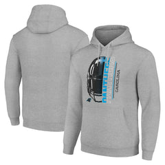 Carolina Panthers Starter Unisex Half Helmet Logo Pullover Hoodie Heather Gray