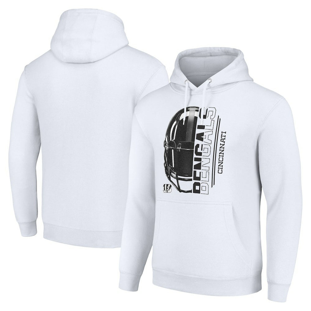 Cincinnati Bengals Starter Unisex Half Helmet Logo Pullover Hoodie White