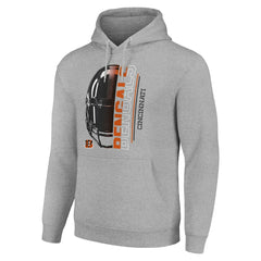 Cincinnati Bengals Starter Unisex Half Helmet Logo Pullover Hoodie Heather Gray