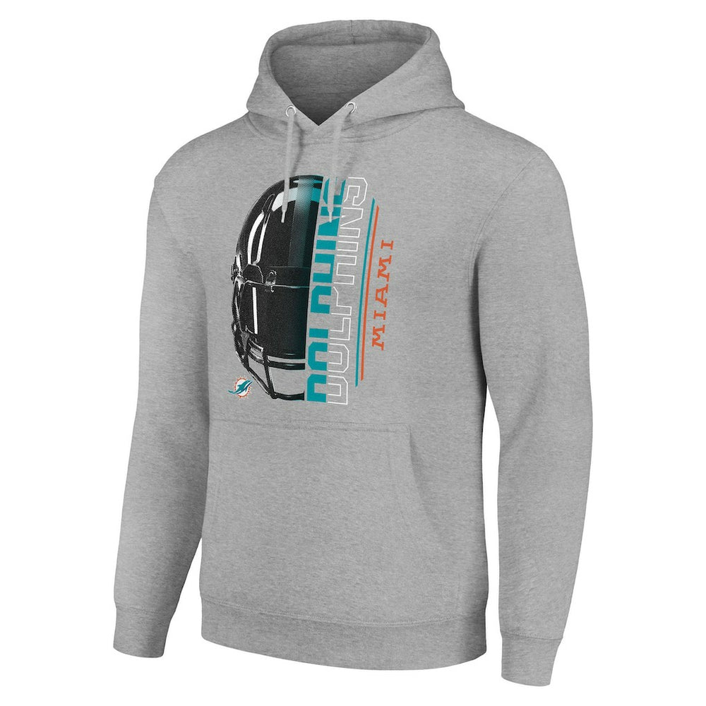 Miami Dolphins Starter Unisex Half Helmet Logo Pullover Hoodie Heather Gray