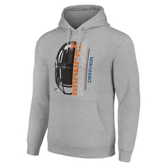 Denver Broncos Starter Unisex Half Helmet Logo Pullover Hoodie Heather Gray