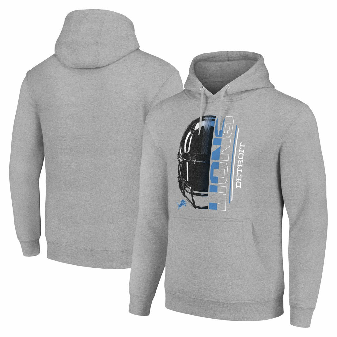 Detroit Lions Starter Unisex Half Helmet Logo Pullover Hoodie Heather Gray