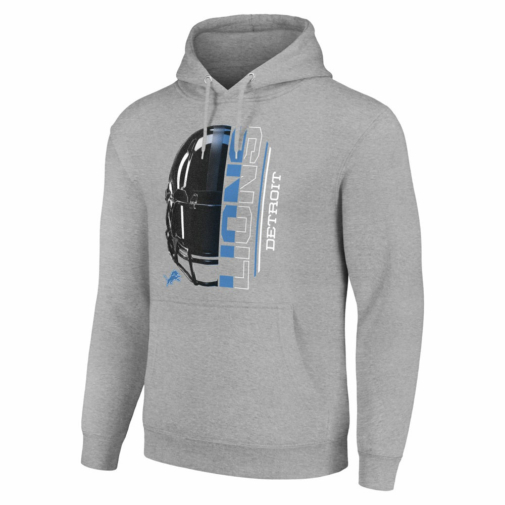 Detroit Lions Starter Unisex Half Helmet Logo Pullover Hoodie Heather Gray