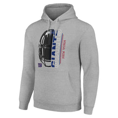 New York Giants Starter Unisex Half Helmet Logo Pullover Hoodie Heather Gray