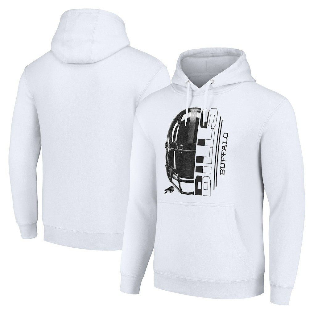 Buffalo Bills Starter Unisex Half Helmet Logo Pullover Hoodie White