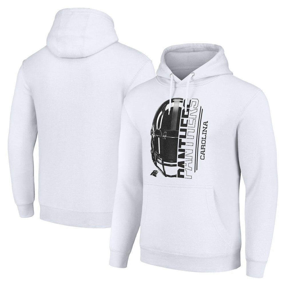 Carolina Panthers Starter Unisex Half Helmet Logo Pullover Hoodie White